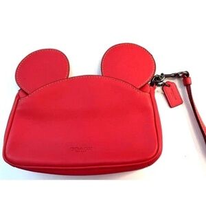 Coach brand new Leather Minnie Mouse wristlet LIMITED EDITION